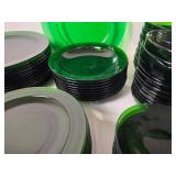 Emerald Green Glass Dinnerware and Cup Collection