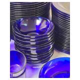 Cobalt Blue Glass Dinnerware and Stemware Collection