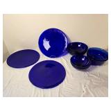 Cobalt Blue Glass Dinnerware and Stemware Collection