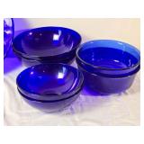 Cobalt Blue Glass Dinnerware and Stemware Collection