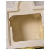 Three House Form Ceramic Teapots with Mixed Roof Colors