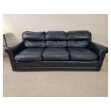 Navy Leather Sofa - A