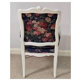 Floral Upholstered Accent Chair with Painted Frame