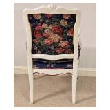 Floral Upholstered Accent Chair with Painted Frame