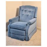Plush Blue Upholstered Armchair