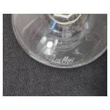 Set of 4 Signed Hand Cut Crystal Champagne Flutes