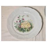 Set of 6 French Porcelain Cheese Plates CNP France Lierre Sauvage Pattern