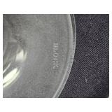 Pair of Tall Cobalt Blue and Gold Rim Art Glass Vases - Block