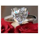 Certified 2 Ct Heart Shape White Diamond Solitaire Ring