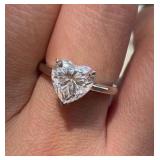 Certified 2 Ct Heart Shape White Diamond Solitaire Ring