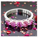 2.10Ct Pink Diamonds Solitaires Band Ring