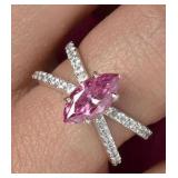 Beautiful Setting 2.00 Ct CertifiedMarquise Pink Diamond Ring!