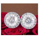 4.00 Ct Certified Diamond Solitaire Stud Earrings