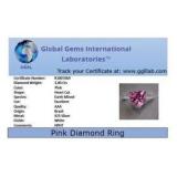 3Ct Pink Diamond Ring 18K Gold over