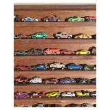 Large Display shelf and over 140+ Hot Wheel, Match Box and More!!