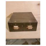 Vintage Metal Card Filing Cabinet