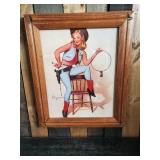Fantastic Gil Elvgren Pin-up Girl Cowgirl in beautiful frame