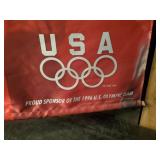 Large vintage 1996 Budweiser Summer Olympic Banner / Basketball