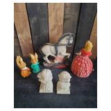 Antique Carnival Prize Chalkware and other Statues