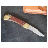 Vintage Schrade LB7 Folding Knife w/ Sheath