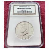 2002-S Silver Kennedy Half Dollar - NGC PF69 Ultra Cameo