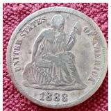1888 Liberty Seated Dime - Nice!