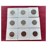 (9) Liberty "V" Nickels