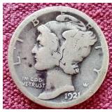 1921-D Mercury Dime - Key Date!