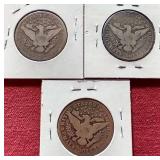 (3) Barber Half Dollars