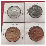 (4) Franklin Half Dollars
