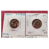 (12) Nickels - Includes (2) BU 1950-D