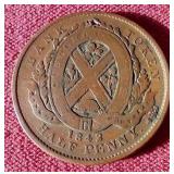 1842 Bank of Montreal Half Penny