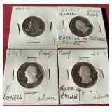 (4) Silver Proof Quarters