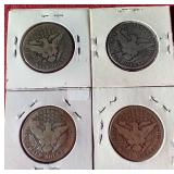 (4) Barber Half Dollars