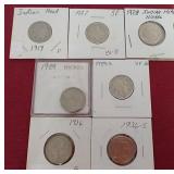 (7) Buffalo Nickels