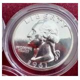 (5) BU/Proof 90% Silver Washington Quarters - Gorgeous