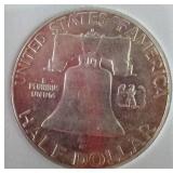 (2) Slabbed Franklin Half Dollars