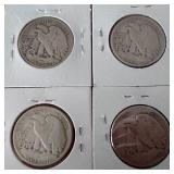(4) Walking Liberty Half Dollar