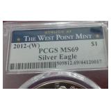 2012(W) American 1 oz Silver Eagle - PCGS MS69