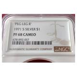 1971-S Silver Eisenhower "Peg Leg R" - NGC PF68 Cameo