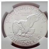 1971-S Silver Eisenhower "Peg Leg R" - NGC PF68 Cameo