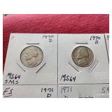 (9) Nickels - Mostly Uncirculated