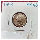 Uncirculated 1942 Mercury Dime