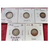 (5) Barber Dimes
