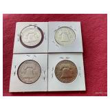 (4) Franklin Half Dollars