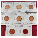 (8) Proof & Uncirculated Pennies