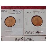 (8) Proof & Uncirculated Pennies