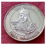 RARE Babe Ruth & Lou Gehrig Silver Medallion