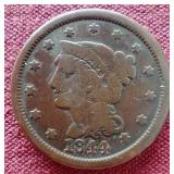 1844 Braided Hair Large Cent