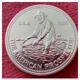 1986 Engelhard 1 oz Silver Prospector Round